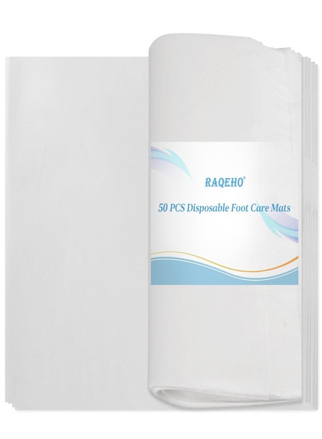 RAQEHO 50 Nail Care Towels for Manicure and Pedicure, Toallas Para Pedicura Spa, Nail and Foot Mat for Collecting Filing Dust, Disposable, Lint-Free, Nail Supplies for Nail Techs, 10.6"X11.8" - Image 1